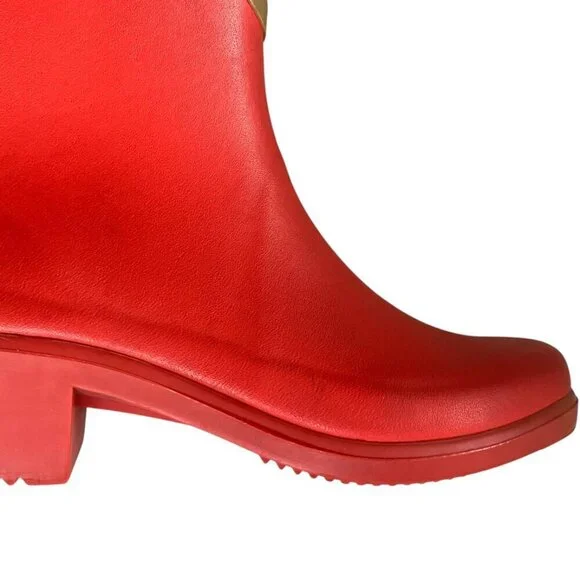 Aigle Miss Juliette Bottillon Red Rubber Rain Boots 10​​ - Picture 13 of 16